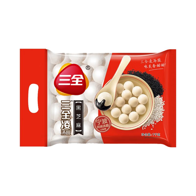 京东直供 三全宁波风味黑芝麻汤圆1kg约84只 经典简装早餐家庭装元宵