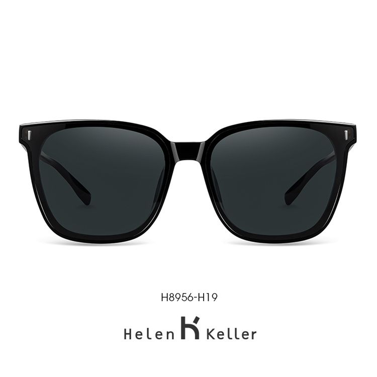HELEN KELLER/海伦凯勒 尼龙偏光太阳眼镜男女款H8956H19亮黑框+深灰色