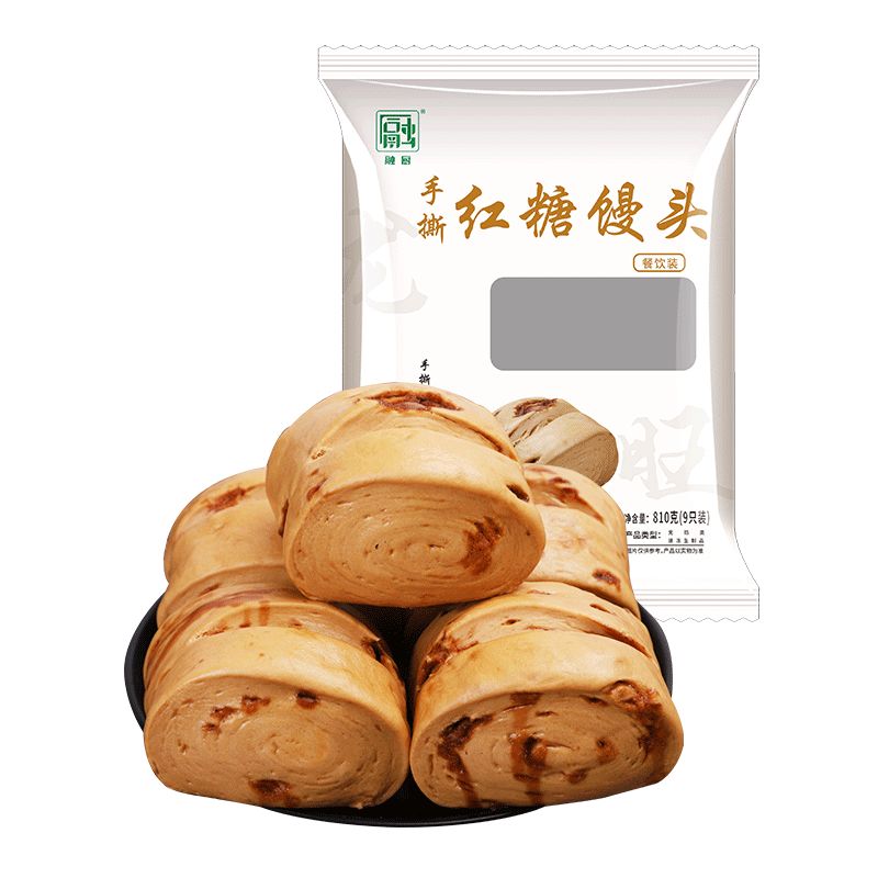 京东直供 融厨手撕红糖馒头810g（9个 儿童早餐半成品  速食面点包子）