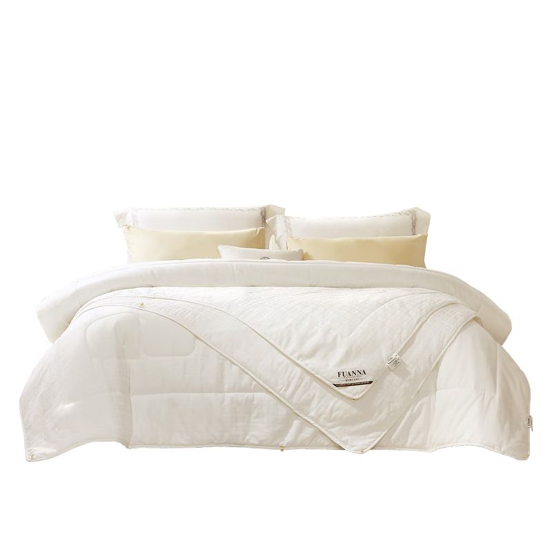 京东直供 富安娜 舒润纤维被纯棉面料二合一子母被四季被 7.2斤 152*210cm 白色