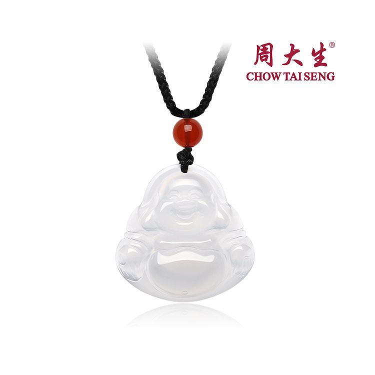 周大生 笑口常开佛玉髓吊坠大肚佛公