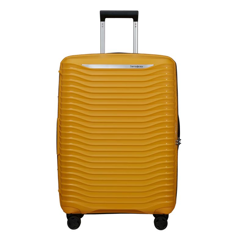 京东直供 新秀丽（Samsonite）行李箱25英寸拉杆箱简约大波浪箱旅行箱包KJ1黄色托运密码箱
