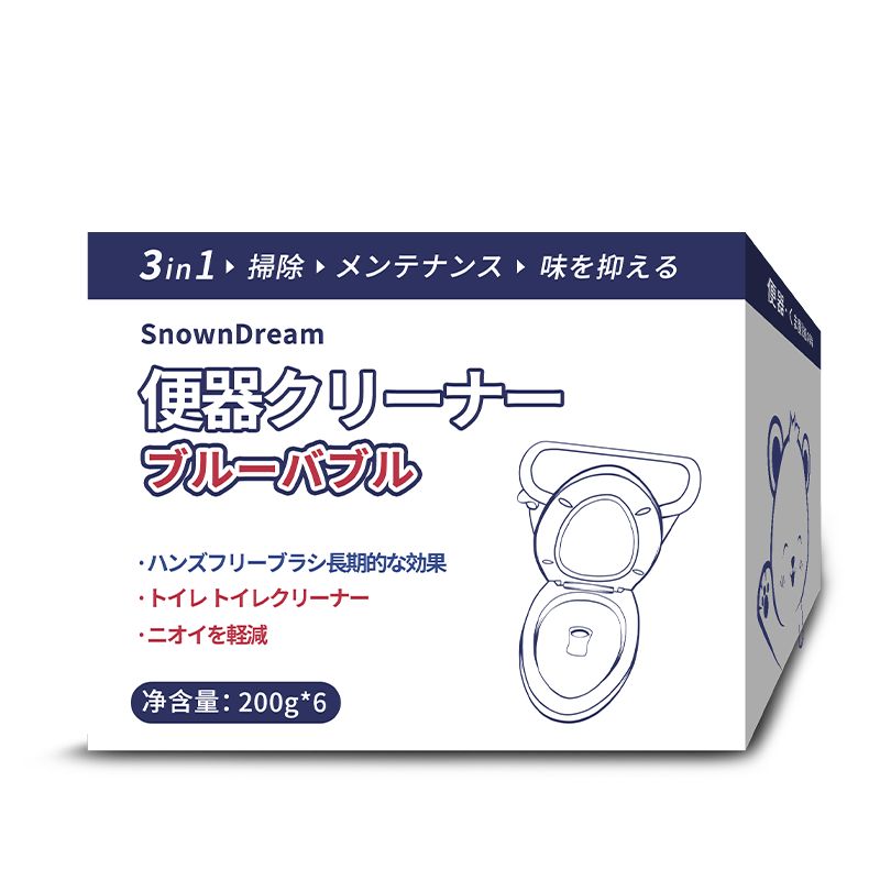 京东直供 SnowDream日本小熊洁厕灵蓝泡泡厕所除臭200g*6瓶 马桶清洁剂洁厕宝清洁块