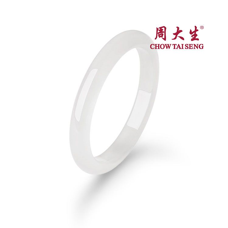 周大生 白月光 透白玉髓手镯
