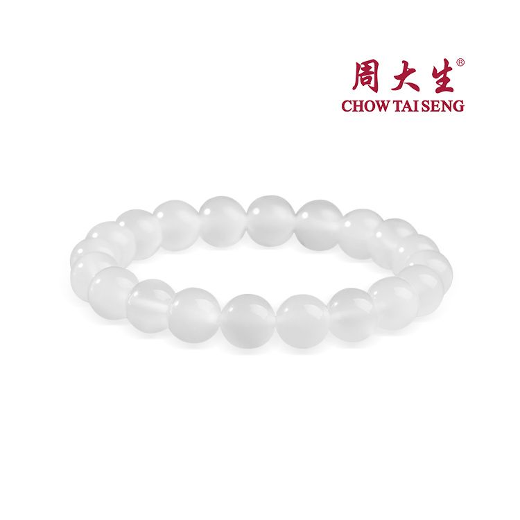 周大生 白玉髓玛瑙冰沁手串