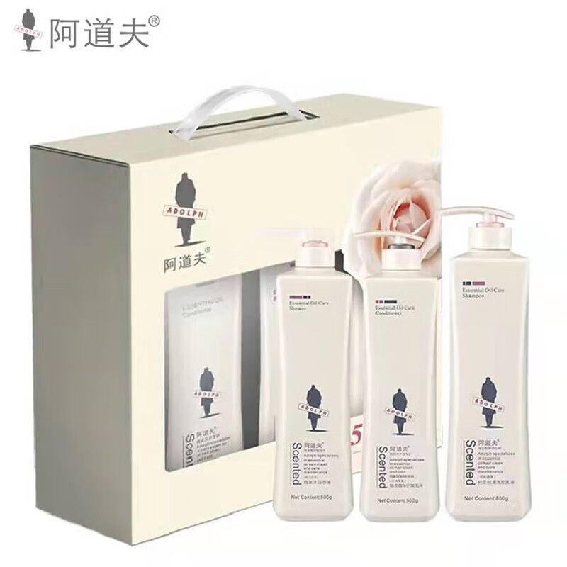 京东直供 阿道夫祛屑舒爽洗护3件套 控油去屑洗发水800g+沐浴露500g+护发素500g
