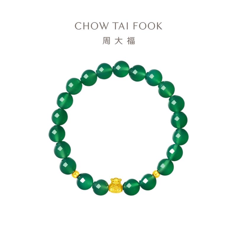 周大福 文化祝福 富富有余黄金玉髓手链 EOR【多款可选】 EOR556/EOR554