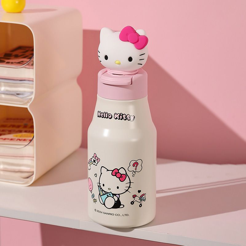 杯具熊 称手保温杯彩虹Hello Kitty430ml 保温杯 水杯 随手杯 茶杯 车载水壶 女朋友水杯 全积分兑换 保温杯礼品