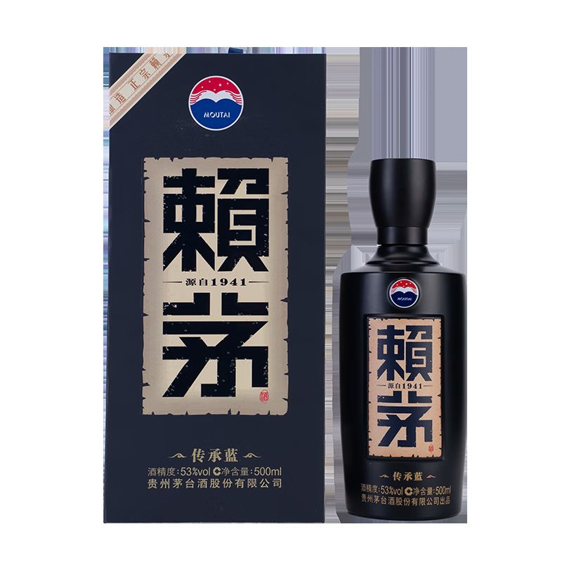 京东直供 赖茅 传承蓝 酱香型白酒 53度 500ml 单瓶装（新老包装随机发货）