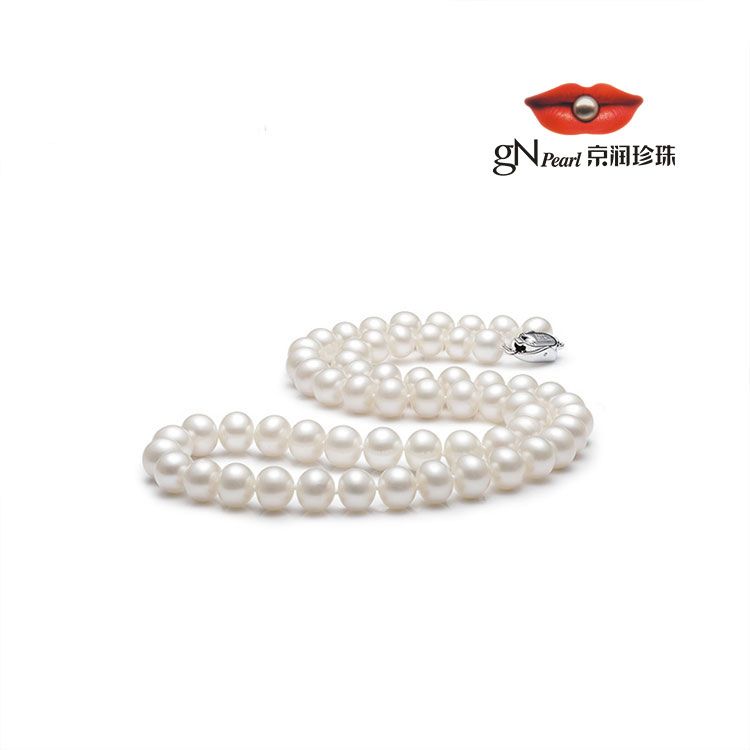 gN pearl/京润珍珠 思华近圆淡水珍珠项链强光全珠链优雅百搭珠宝