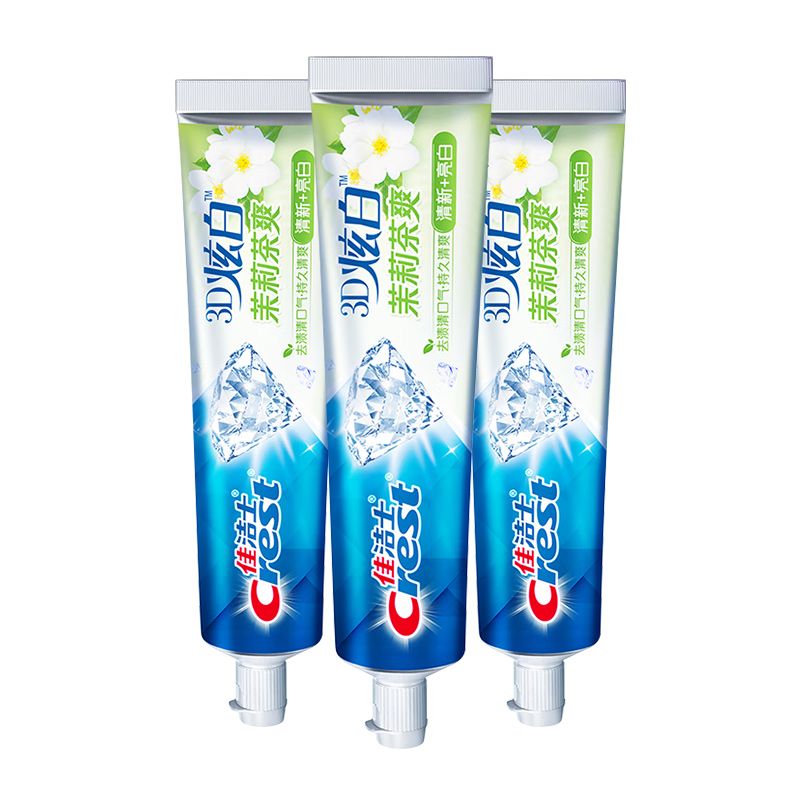 佳洁士 3D炫白茉莉茶爽220g*3支  防蛀含氟牙膏清新口气