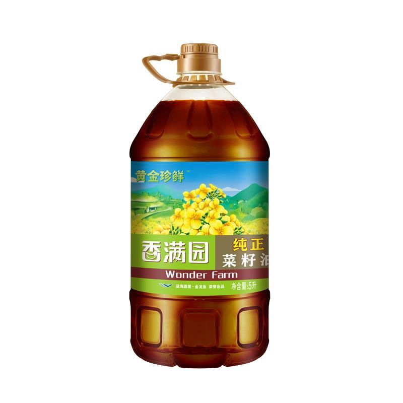 天猫 香满园黄金珍鲜纯正菜籽油浓香菜籽油5L一桶 无规格 .