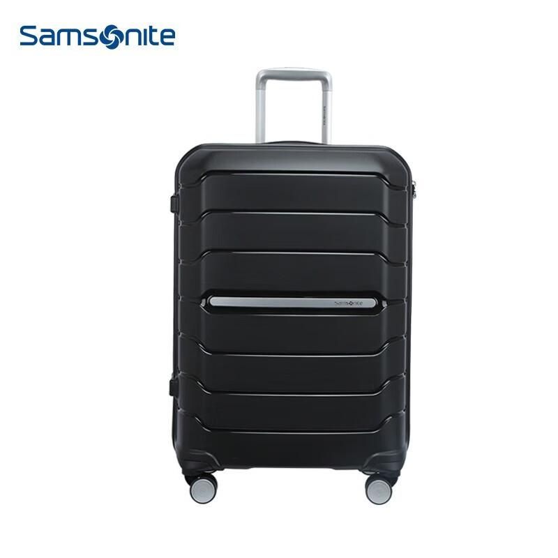 易购 新秀丽（Samsonite）商务时尚旅行箱飞机轮密码箱55/20英寸 四轮拉杆箱I72*09001 黑色