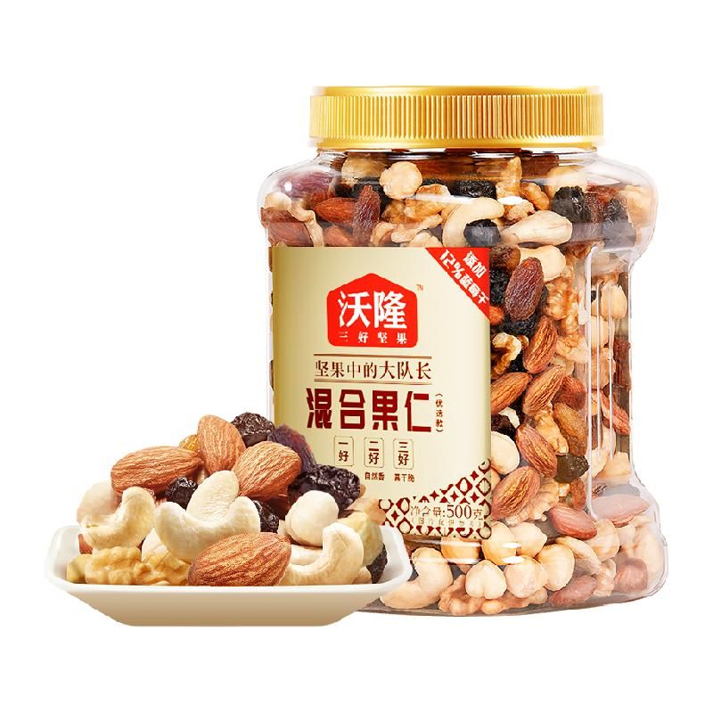天猫 沃隆混合坚果500g罐装每日坚果仁果干孕妇零食腰果核桃仁干果 无规格 .