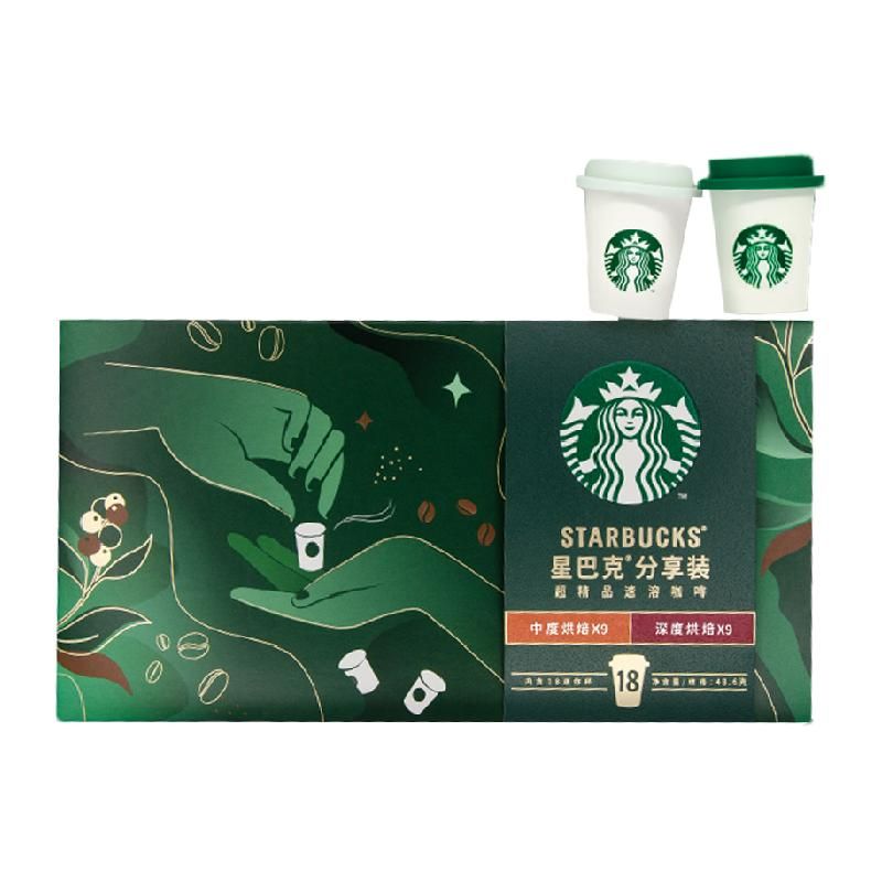 天猫 星巴克随星杯分享装超精品速溶冻干黑咖啡迷你杯2.7g*18杯