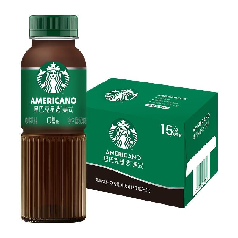 天猫 Starbucks/星巴克星选美式270ml*15瓶无糖即饮咖啡代餐优选  美式；绿色；1件 .