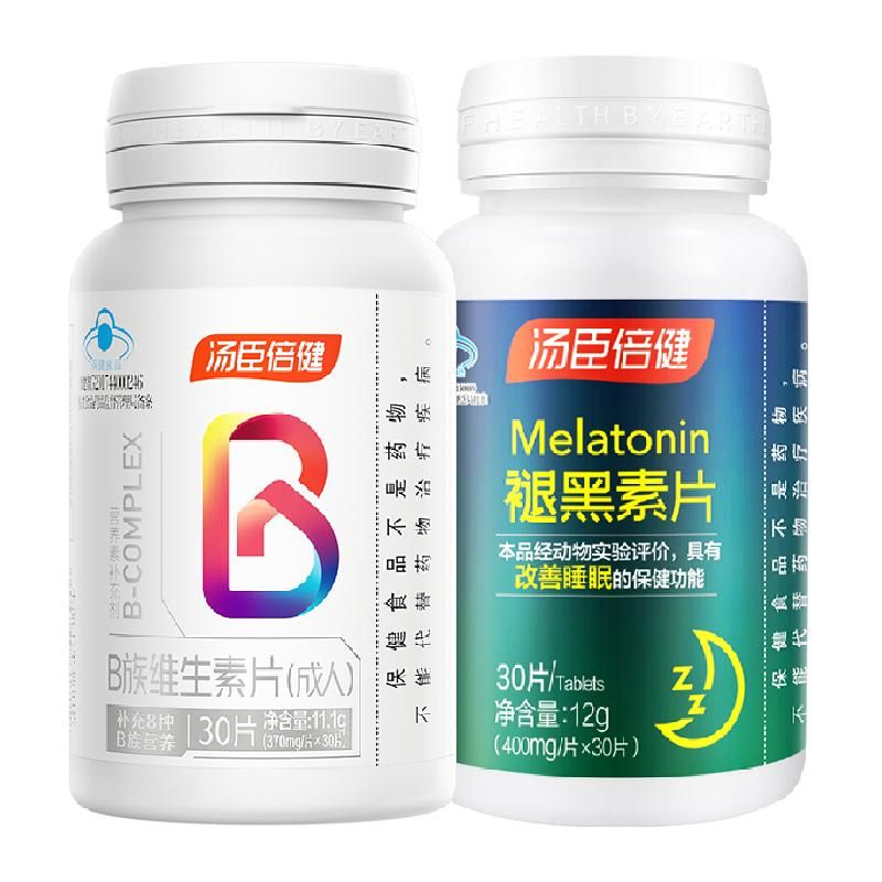 天猫 汤臣倍健褪黑素助眠改善睡眠褪黑素片+维生素b族30片组套 无规格 .