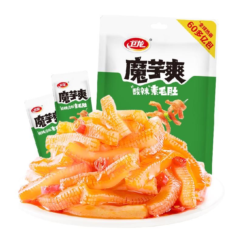 天猫 卫龙辣条魔芋爽酸辣味180g*1袋素毛肚解馋小零食休闲食品素肉聚餐 1件 .