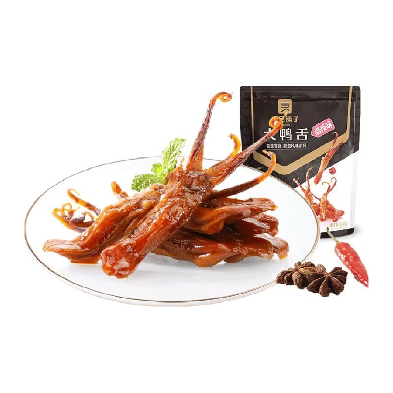 天猫 良品铺子甜辣鸭舌120g*1袋即食肉干鸭肉卤味网红休闲零食小吃 甜辣味 .