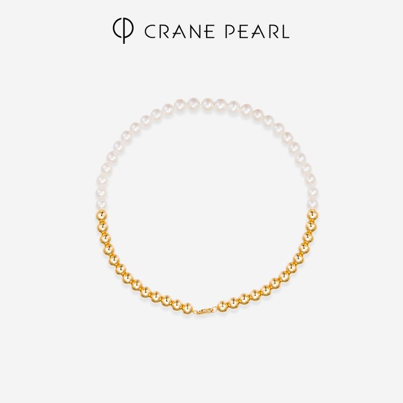 gN pearl/京润珍珠 蔻润系列 煦日阳光合金淡水珍珠项链8-9mm白色近圆形