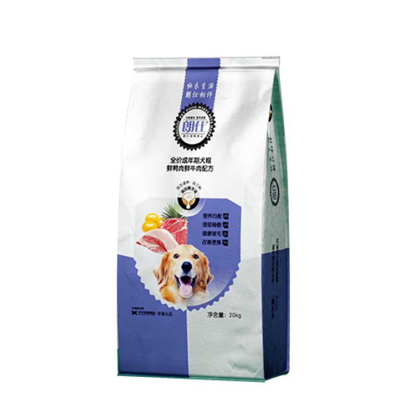 京东直供 朗仕 狗粮 金毛萨摩耶边牧德牧狗粮中大型通用 成犬全价狗粮20kg40斤