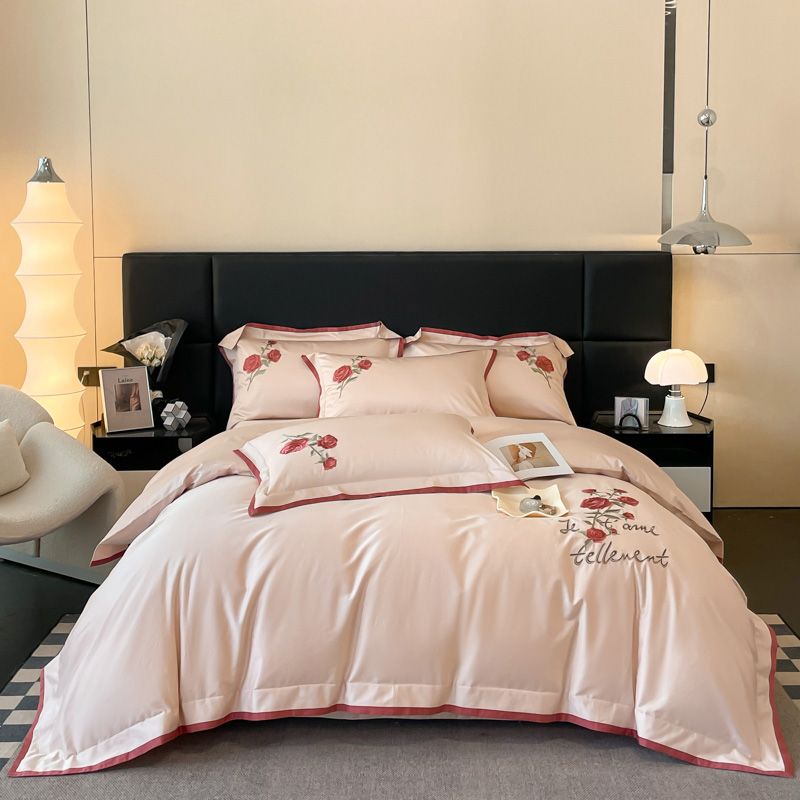 南极人 100支长绒棉高精密绣花全棉加厚四件套1.5-2米床