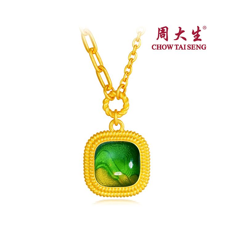 周大生 青岚 黄金足金珐琅彩工艺国家宝藏系列套链计价约9.17g 工费100/g