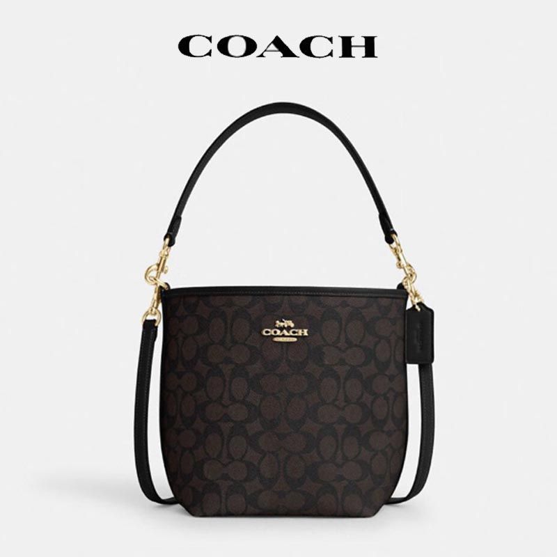 COACH/蔻驰 女士迷你单肩斜挎水桶包 深棕色 CT800IMXAQ 美国进口 XUNAN 送礼好物