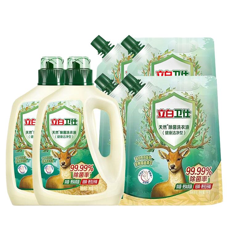 立白 洗衣液卫仕天然除菌洗衣液12斤【2瓶4袋】除菌去味长效抑菌深层去污渍无残留